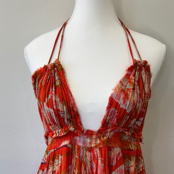 Free People Bohemian Leaf Print Dress – Size XS 🍃✨ - Picture 3 of 14